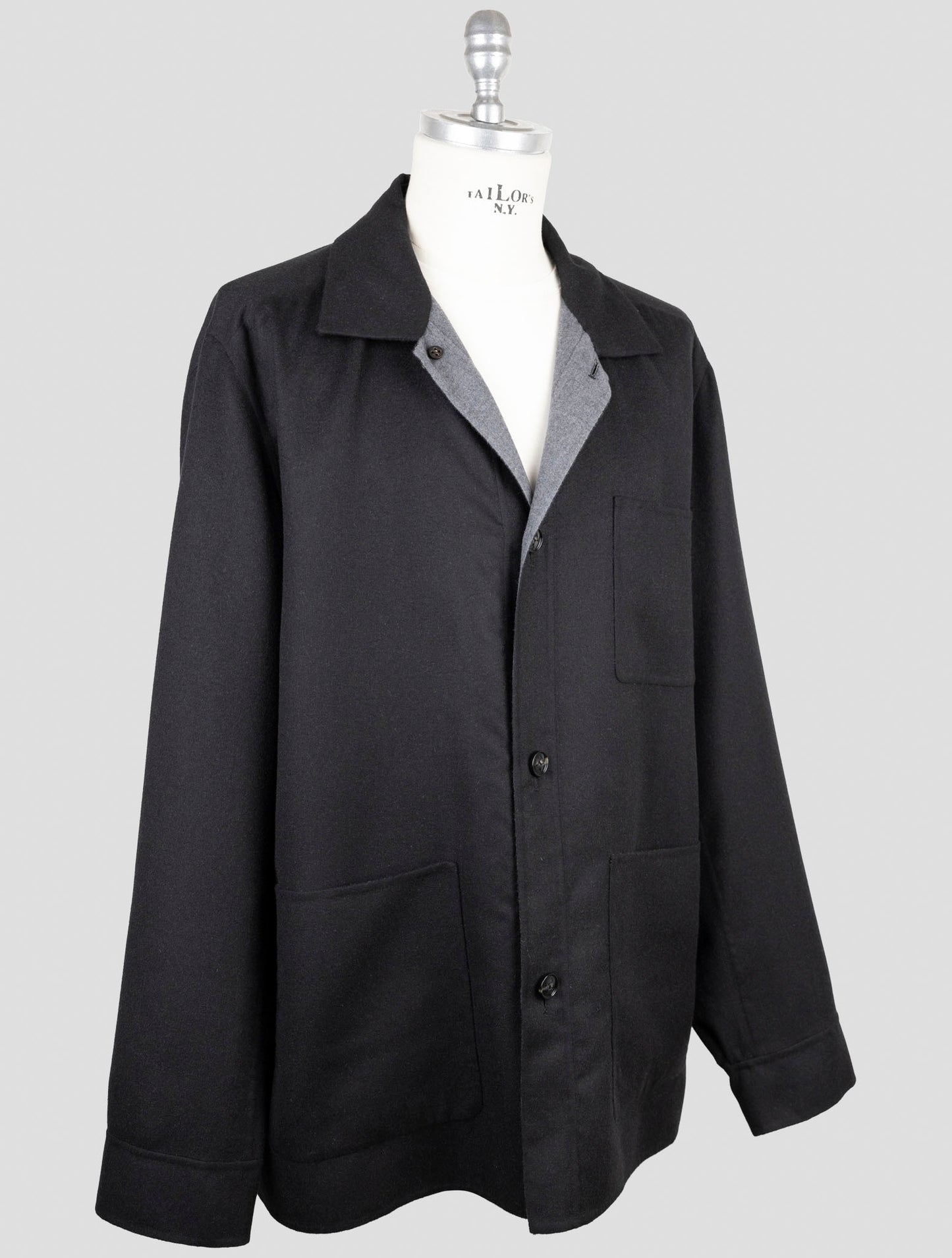 Kiton Blue Cashmere Silk Coat