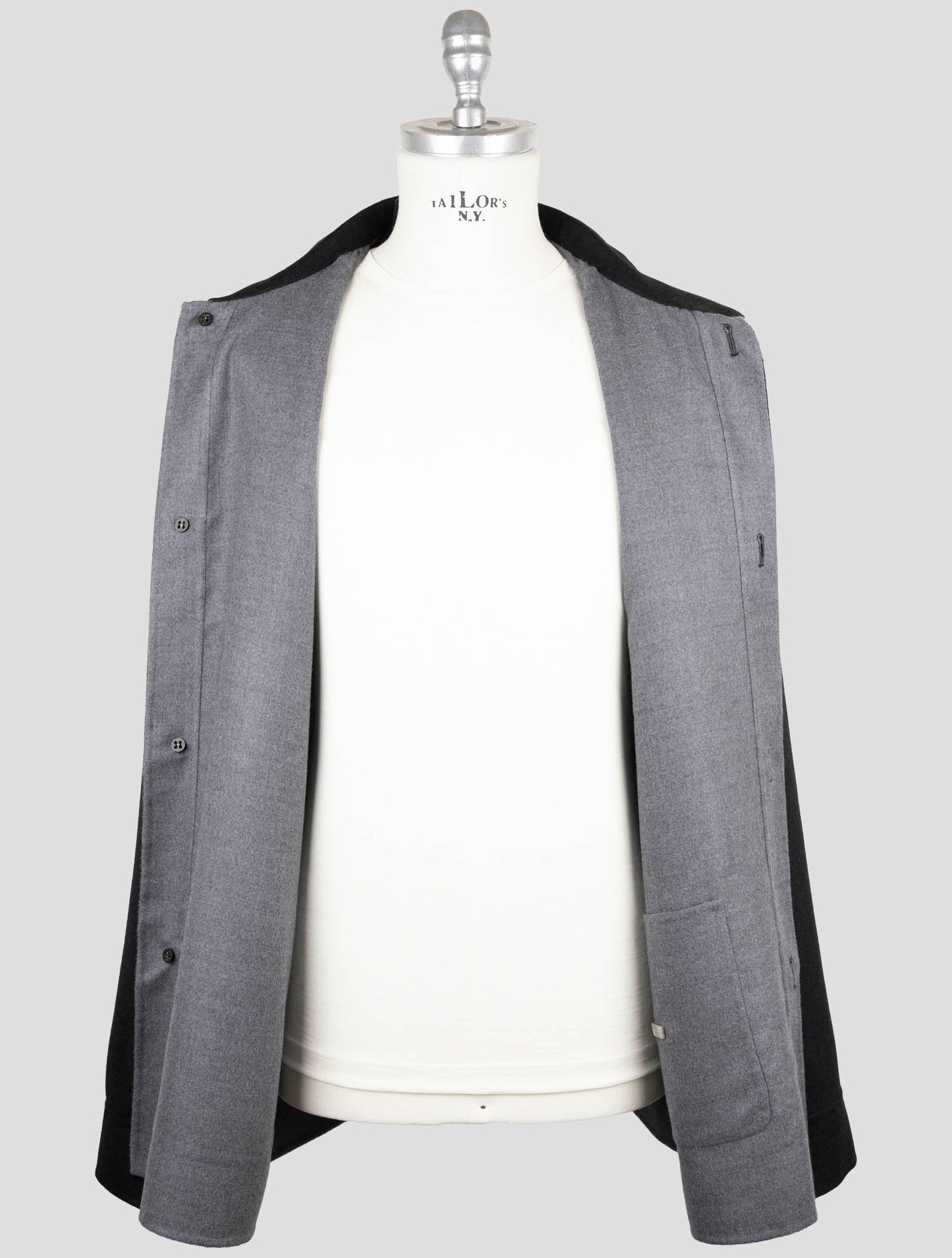 Kiton Blue Cashmere Silk Coat