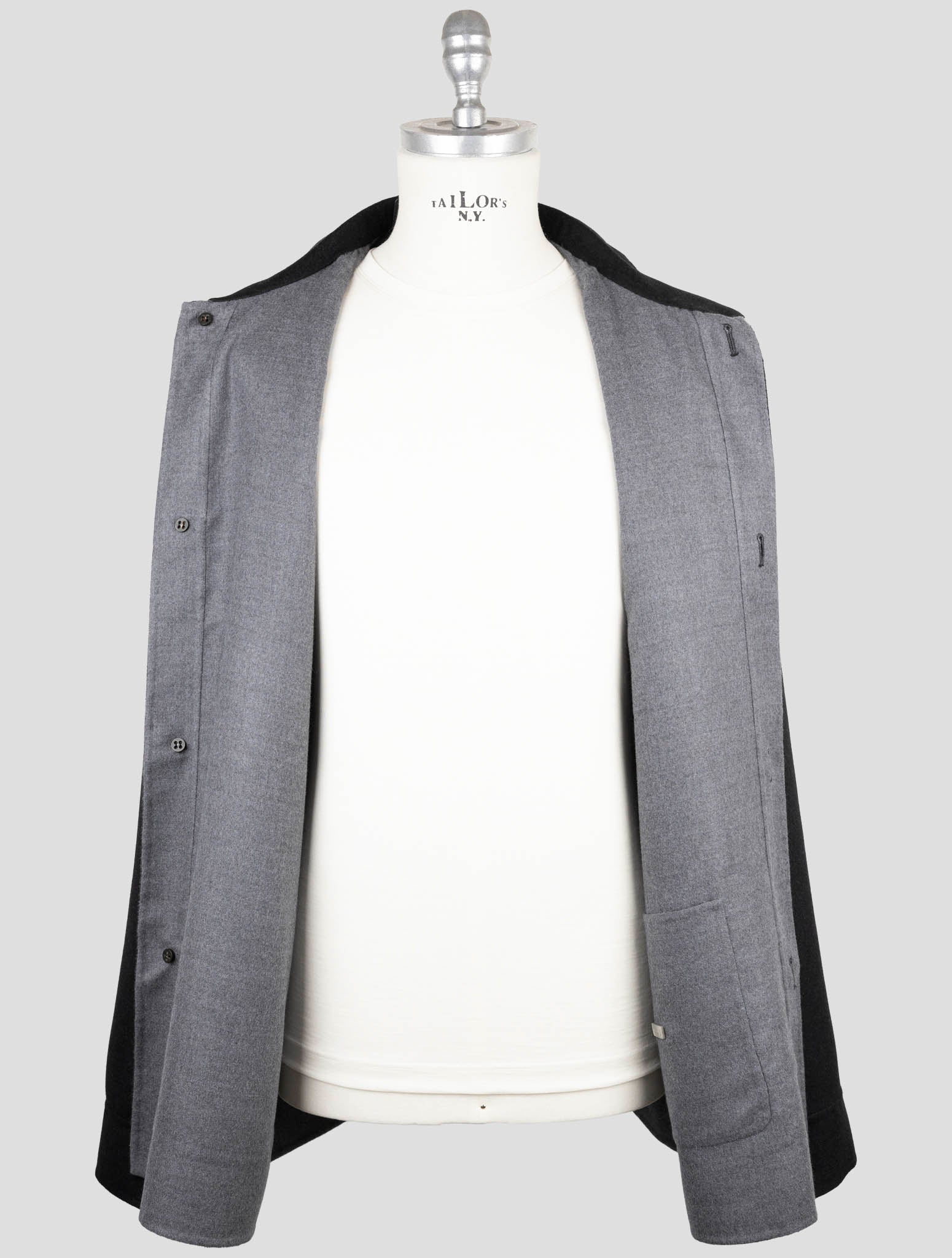 Kiton Blue Cashmere Silk Coat