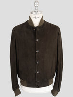 Kiton Brown Leather Suede Coat