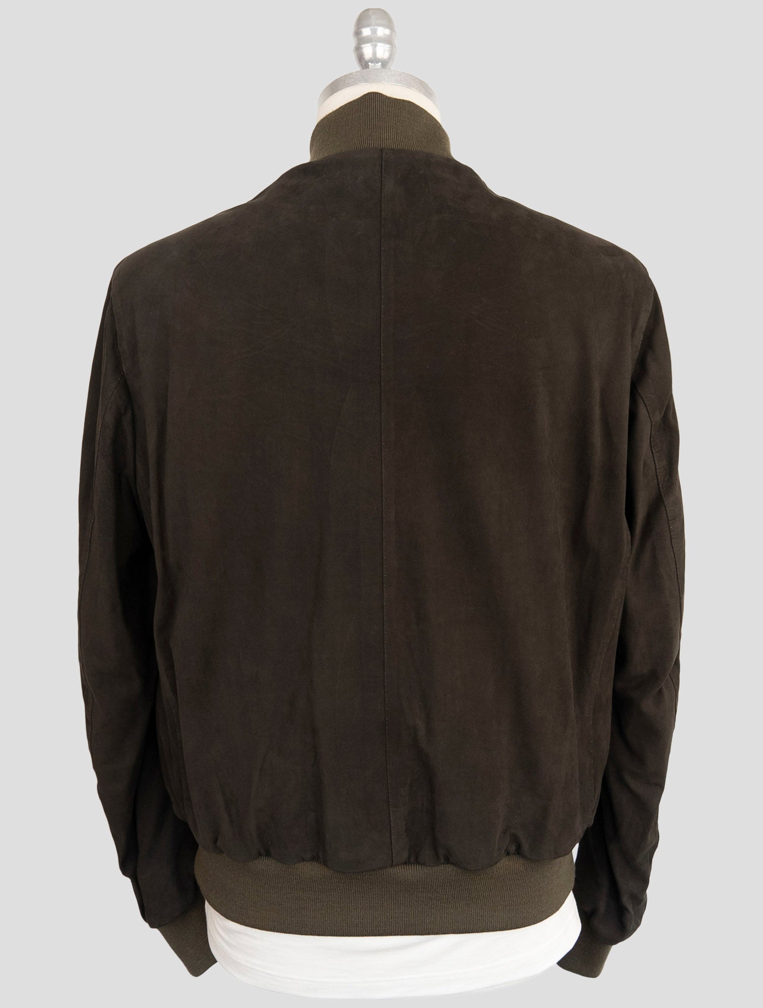 Kiton Brown Leather Suede Coat