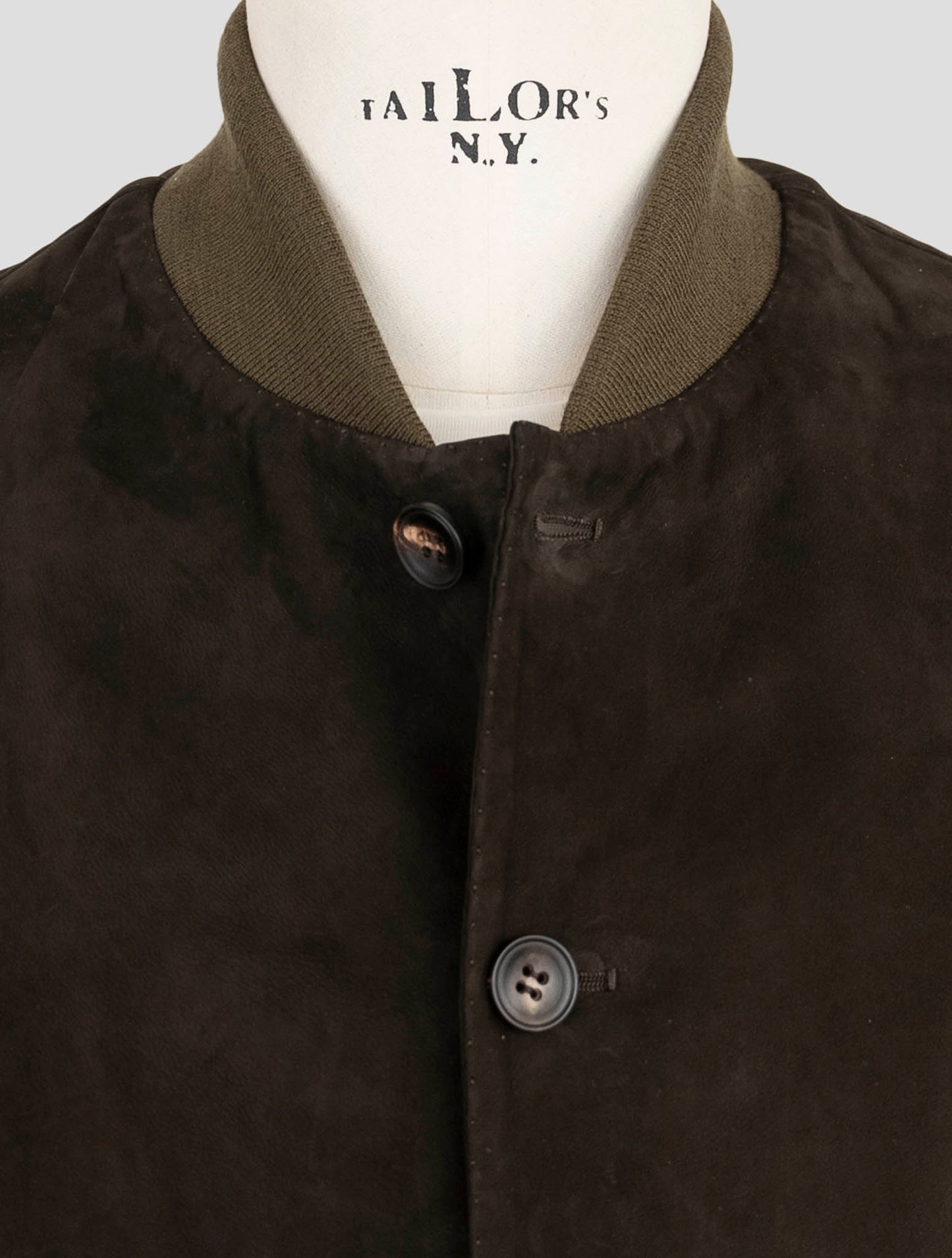 Kiton Brown Leather Suede Coat