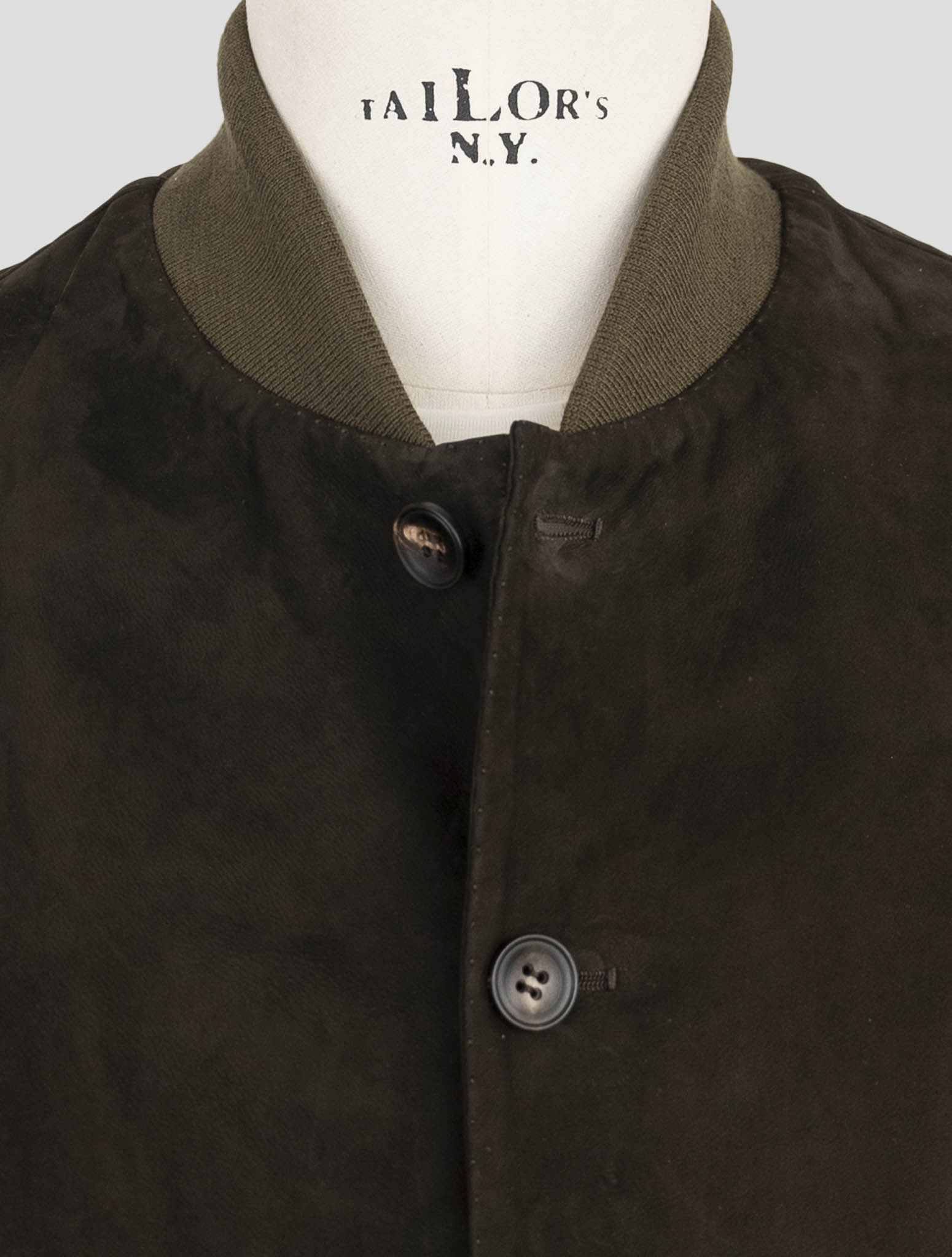 Kiton Brown Leather Suede Coat