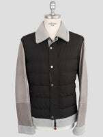 Kiton Gray Black Shearling Coat