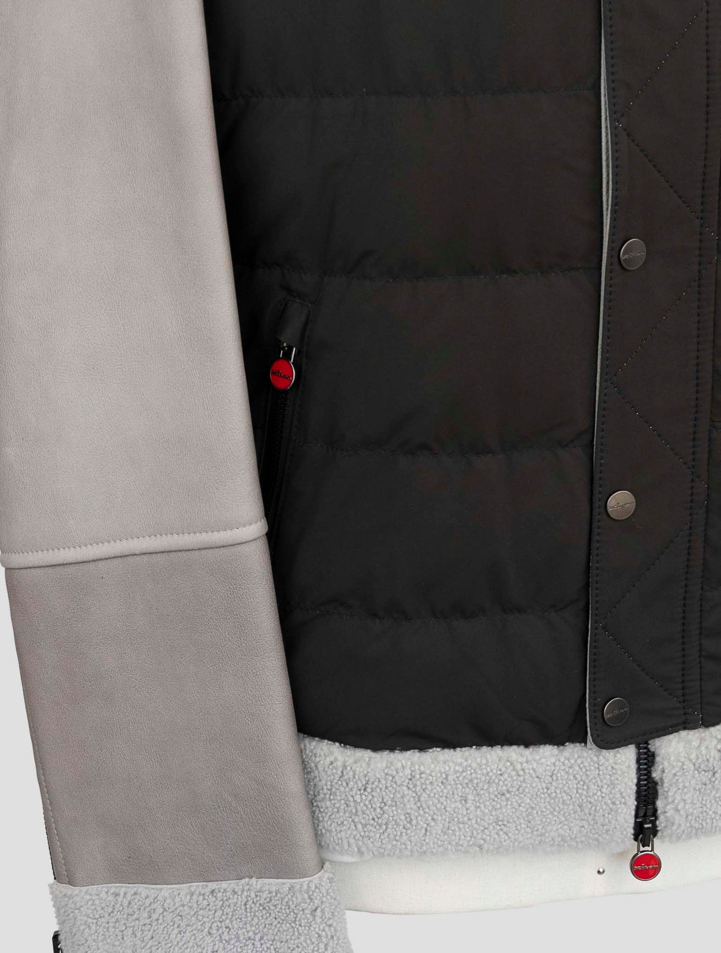 Kiton Gray Black Shearling Coat