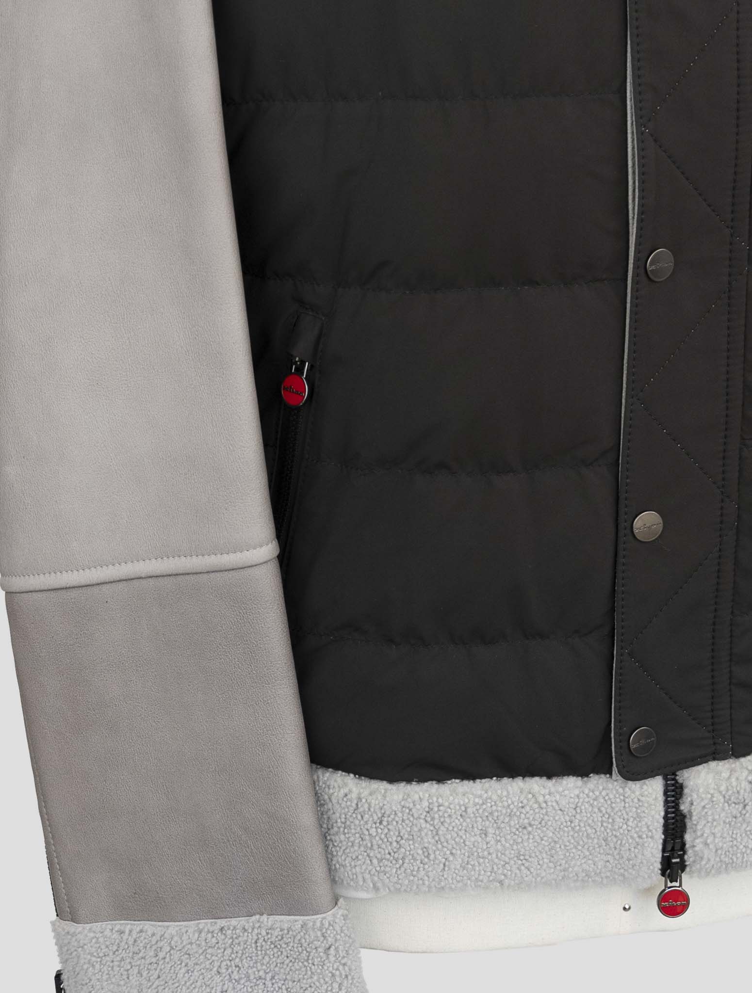 Kiton Gray Black Shearling Coat
