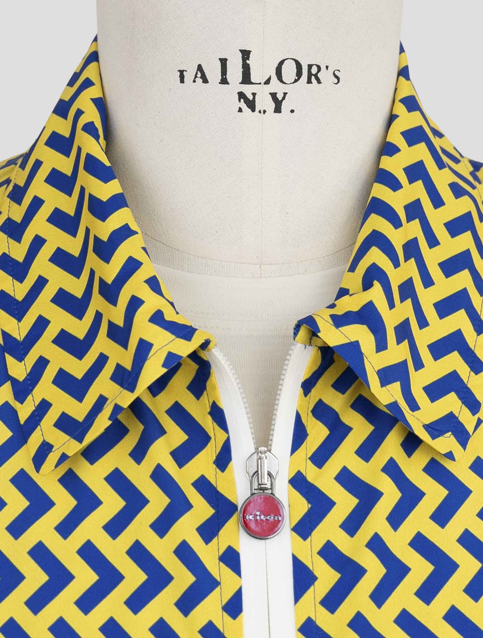 Kiton Yellow Blue Pl Coat Gilet