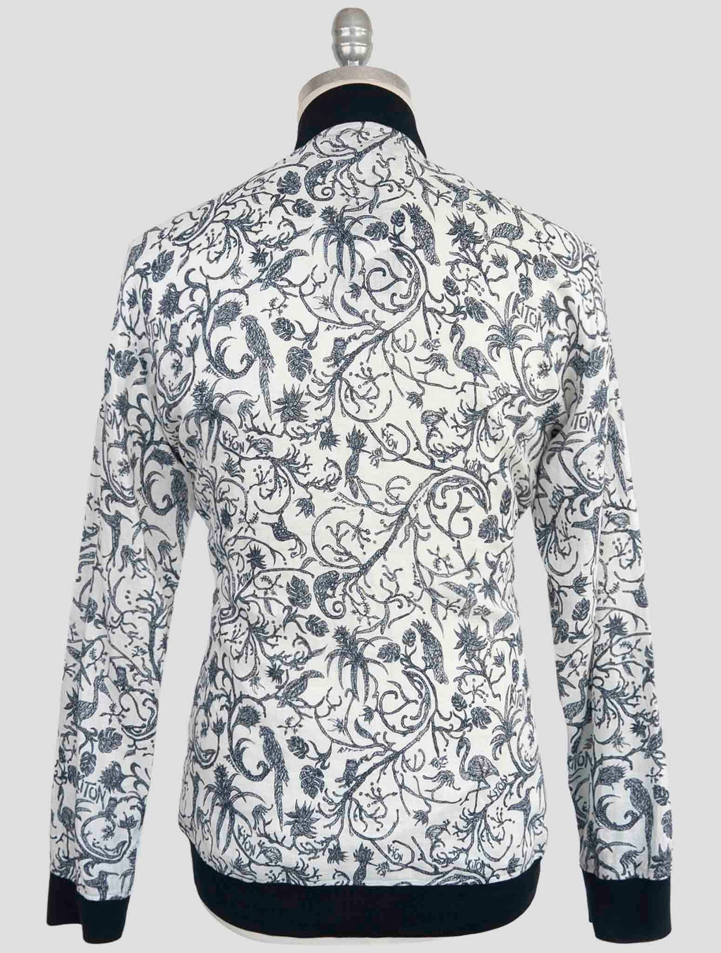 Kiton Blue White Linen Coat