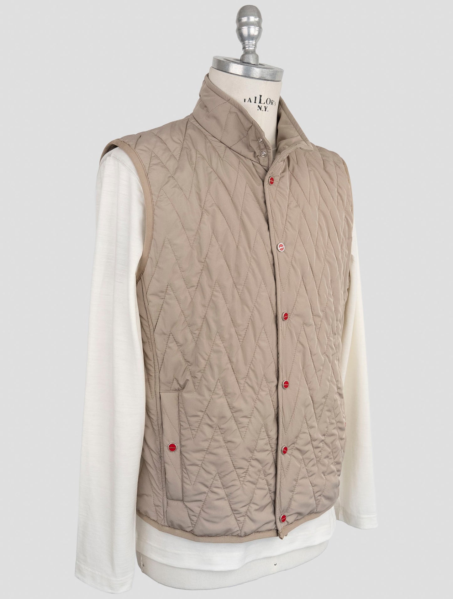 Kiton Beige Pl Coat Gilet