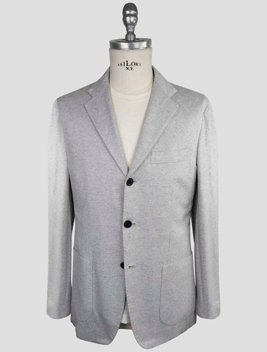 Kiton Knt Gray Cotton Blazer