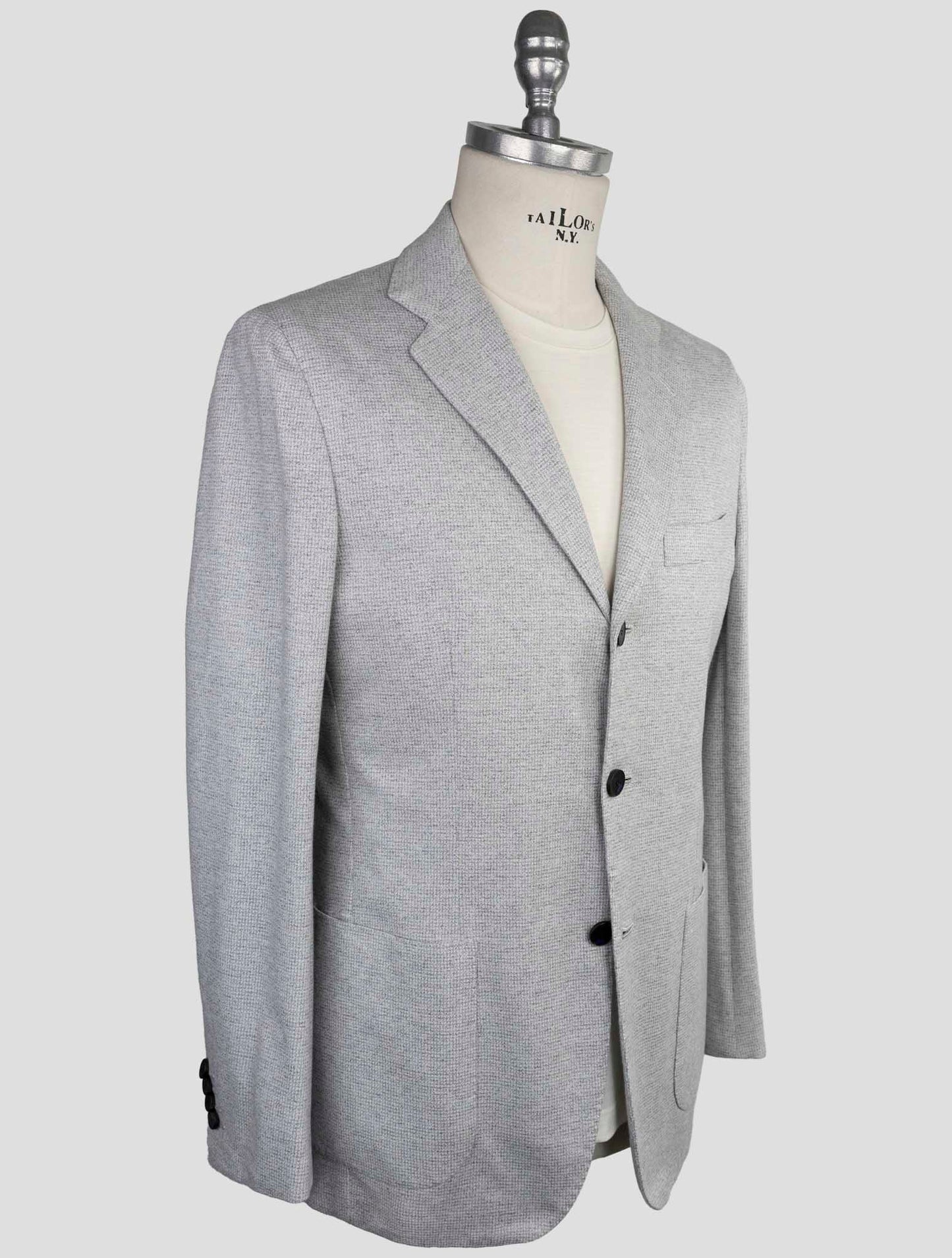 Kiton Knt Gray Cotton Blazer