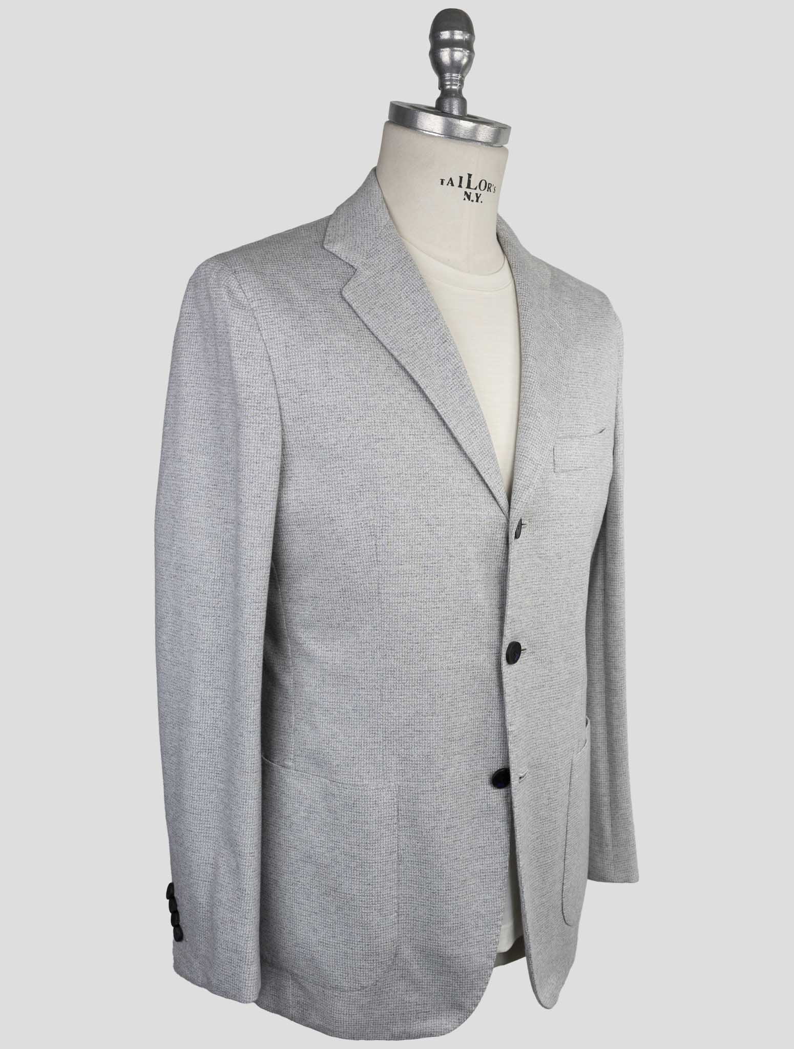 Kiton Knt Gray Cotton Blazer