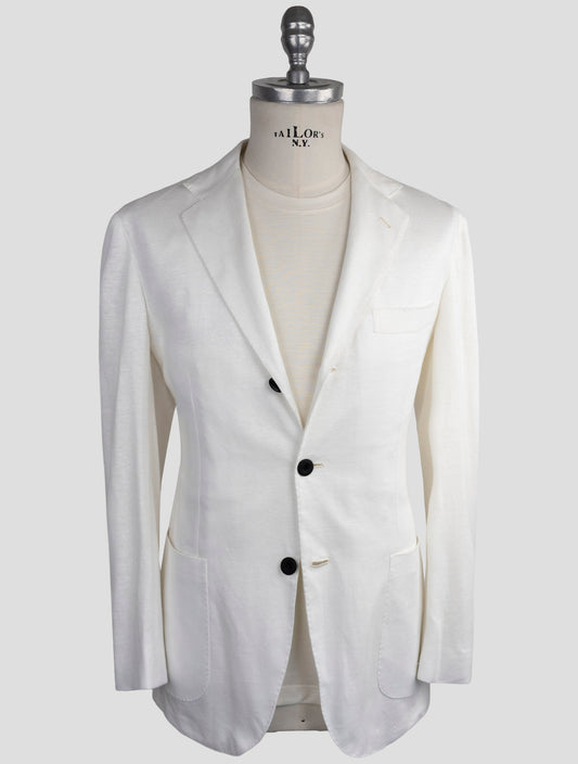 Kiton Knt White Linen Cotton Blazer