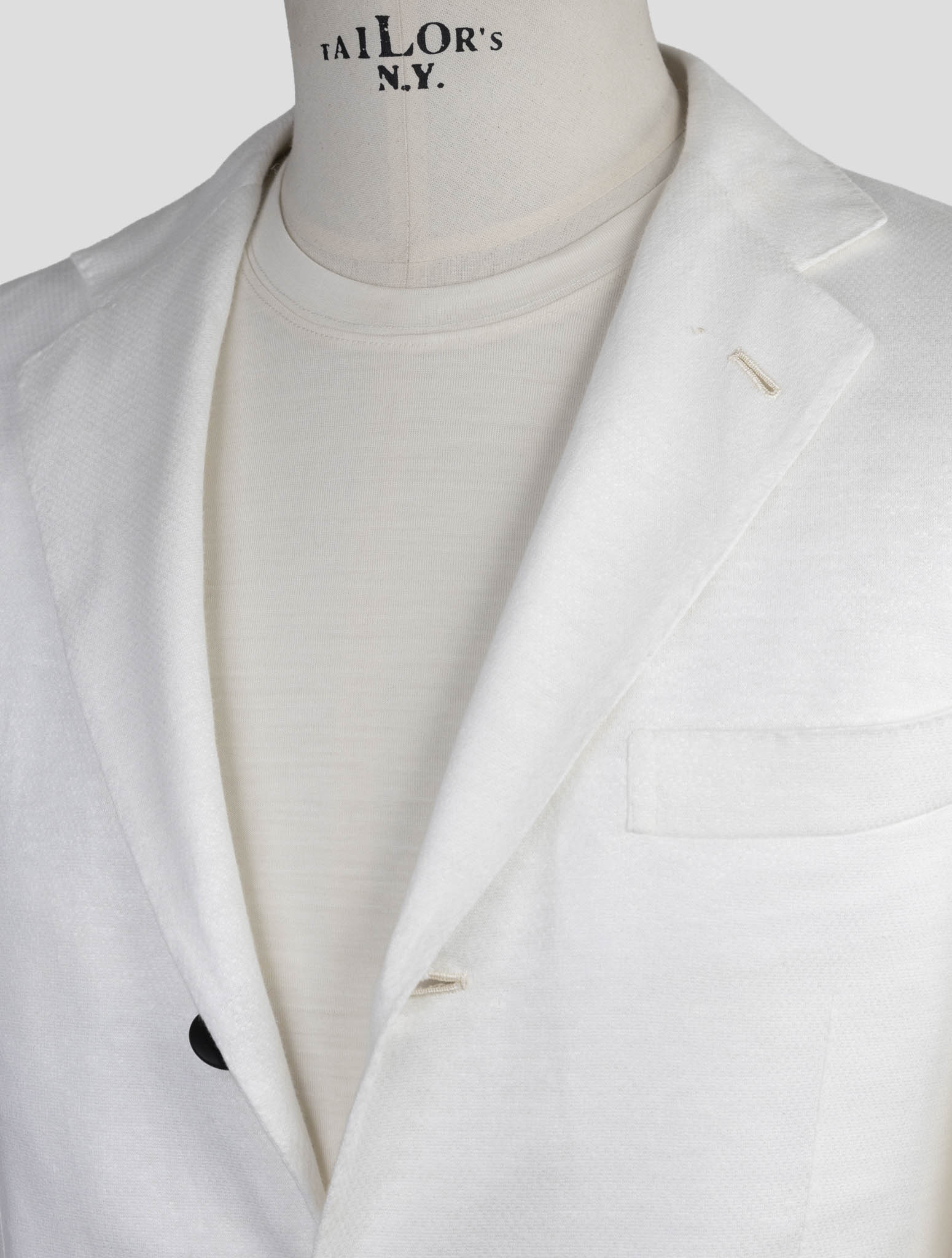 Kiton Knt White Linen Cotton Blazer