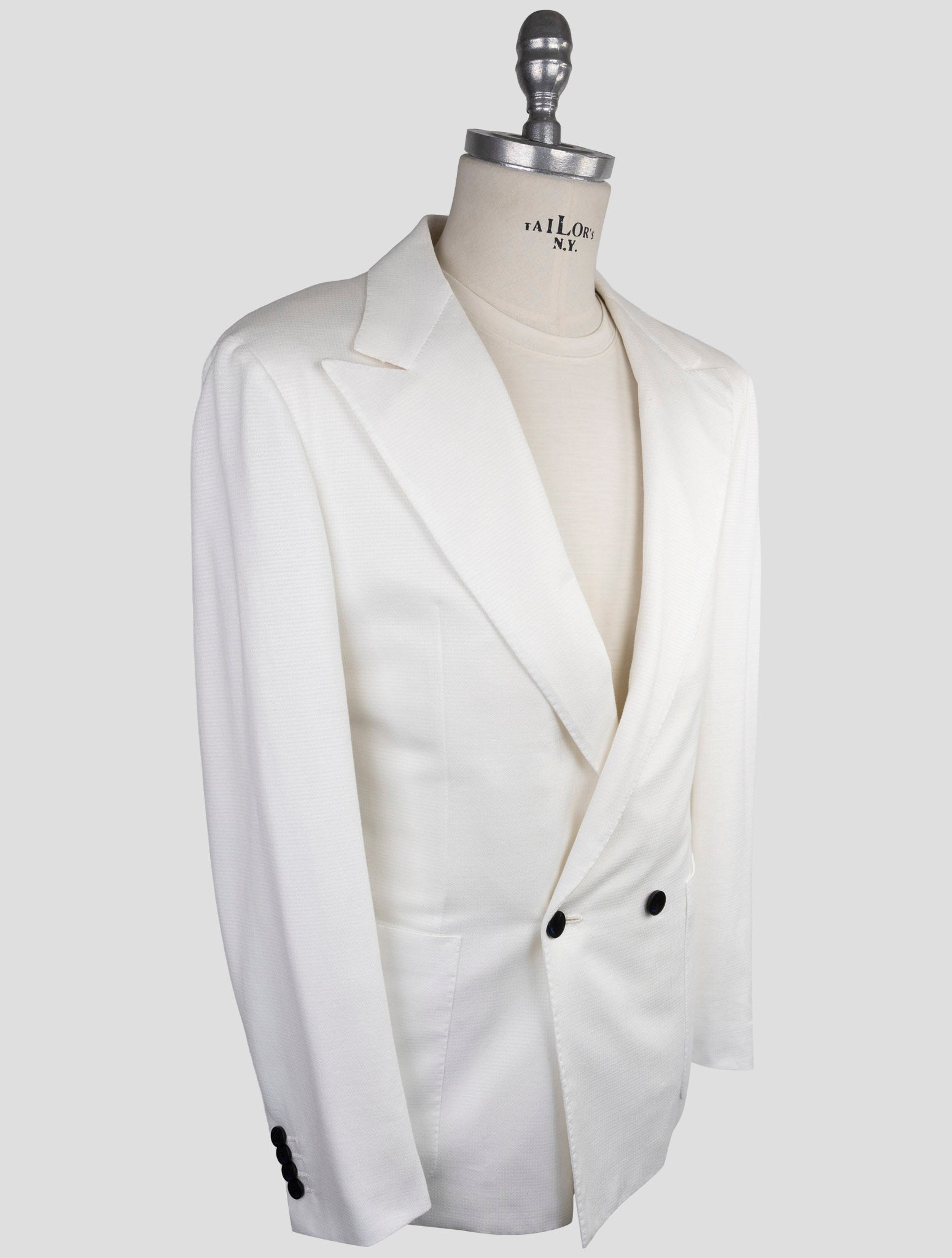Kiton Knt White Cotton Blazer