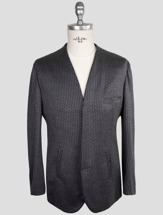 Kiton Knt Gray Wool Cashmere Pl Blazer
