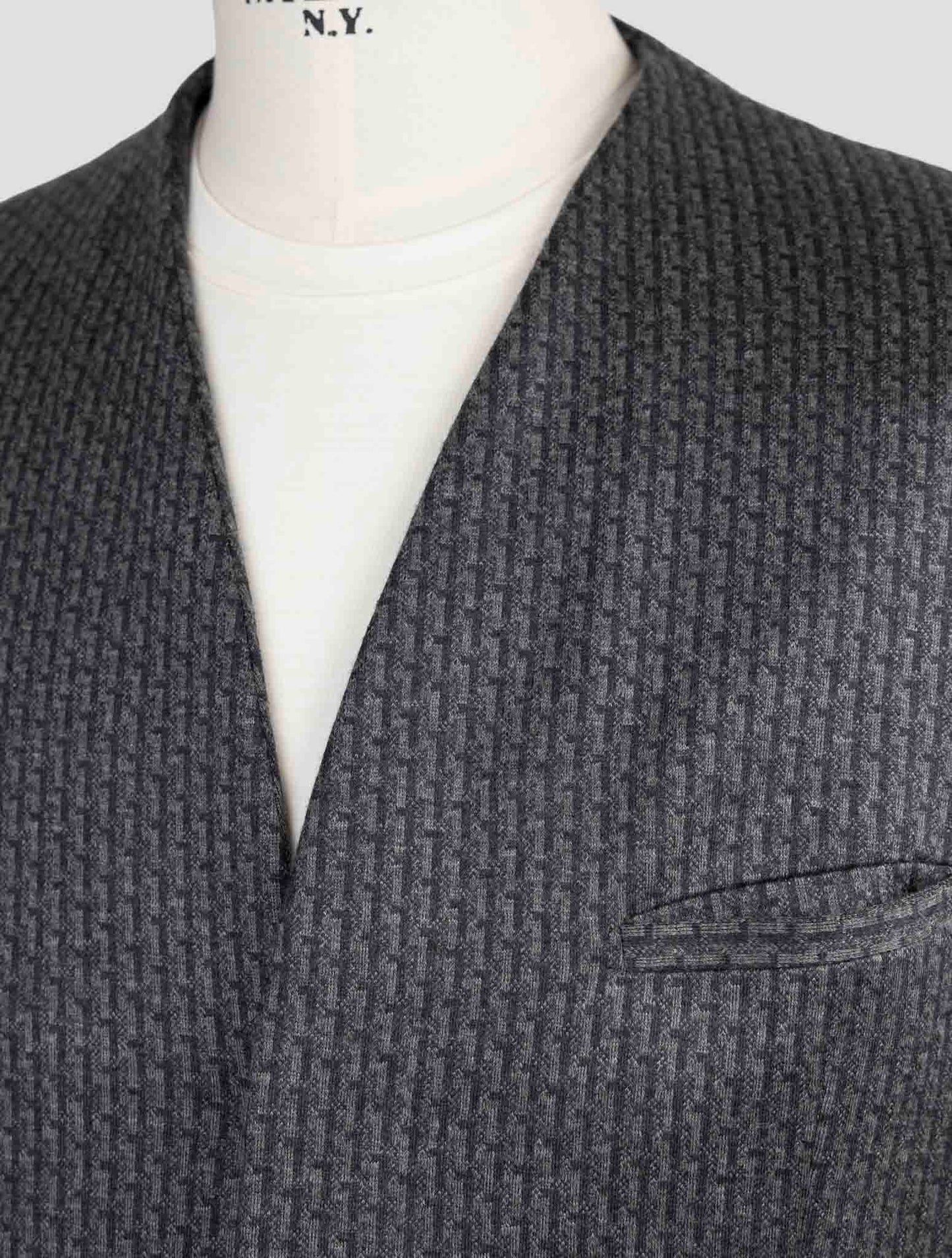 Kiton Knt Gray Wool Cashmere Pl Blazer