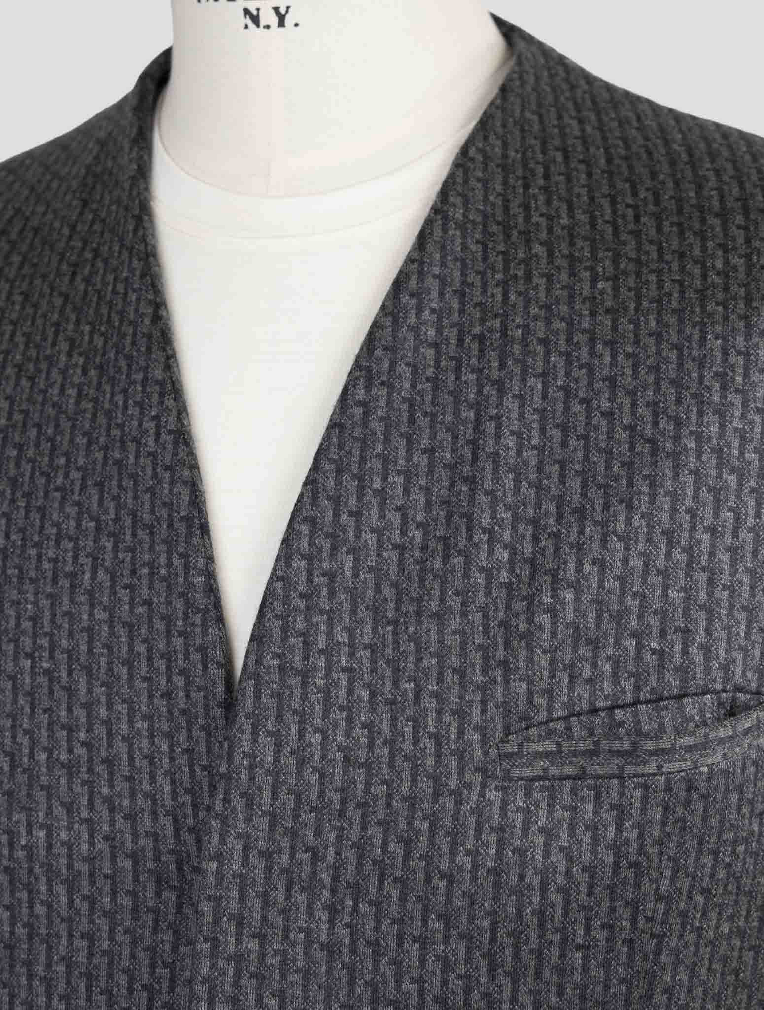 Kiton Knt Gray Wool Cashmere Pl Blazer