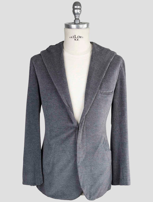 Kiton Knt Gray Cotton Pl Blazer