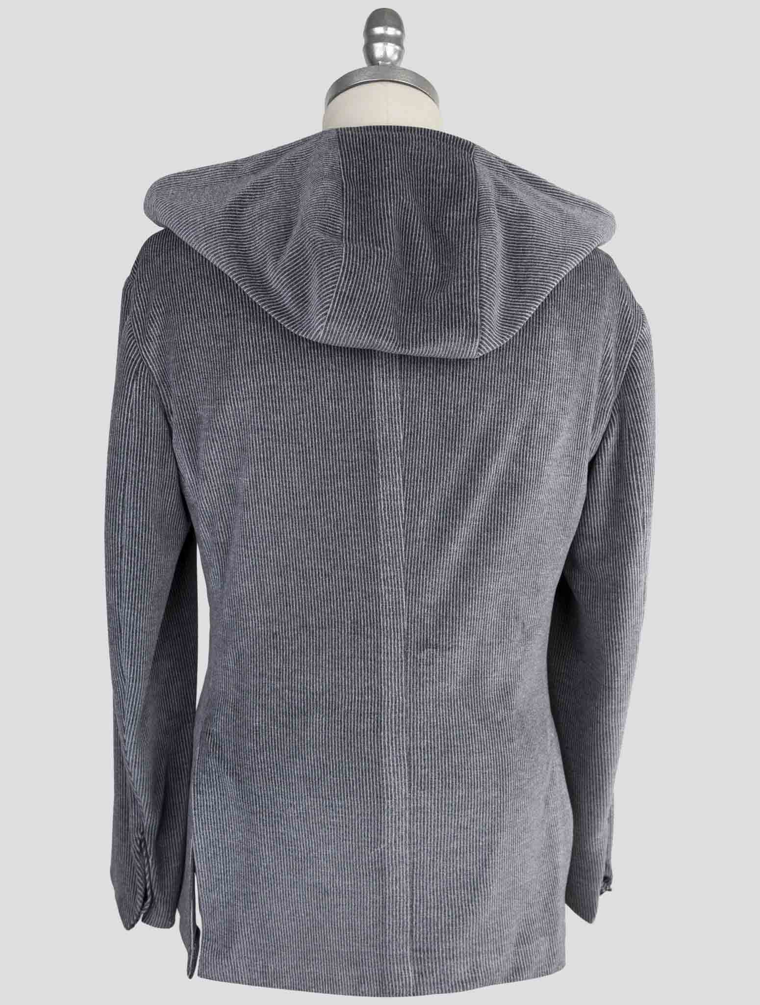 Kiton Knt Gray Cotton Pl Blazer