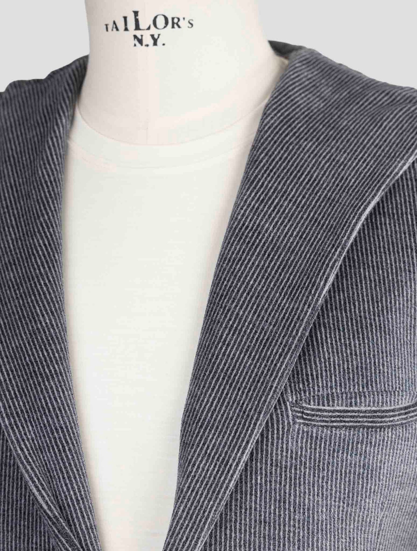 Kiton Knt Gray Cotton Pl Blazer