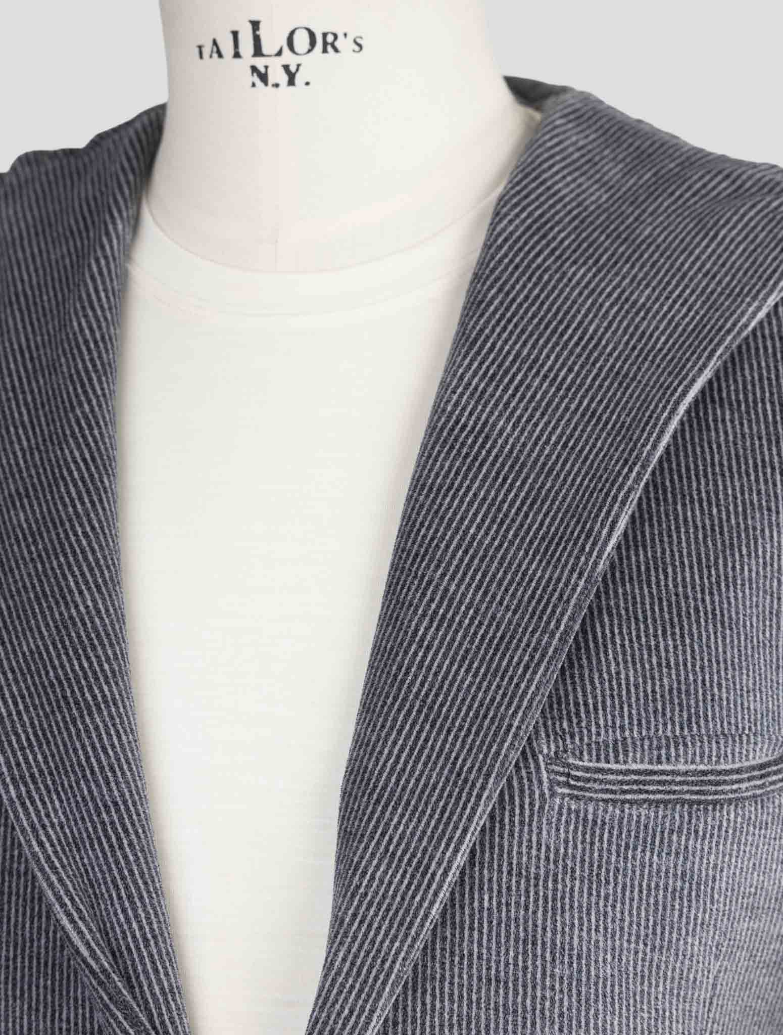 Kiton Knt Gray Cotton Pl Blazer