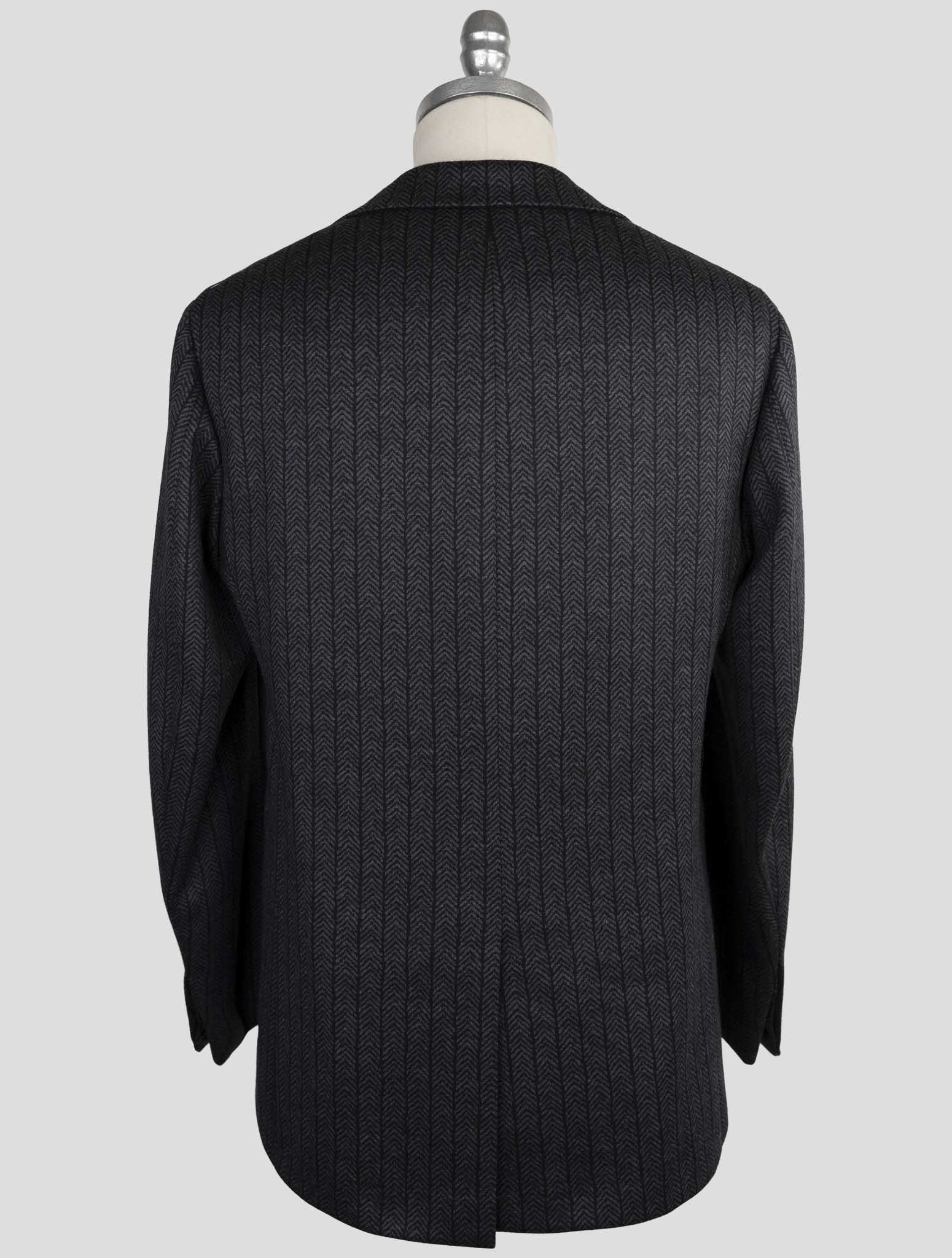 Kiton Knt Gray Wool Cashmere Pl Blazer