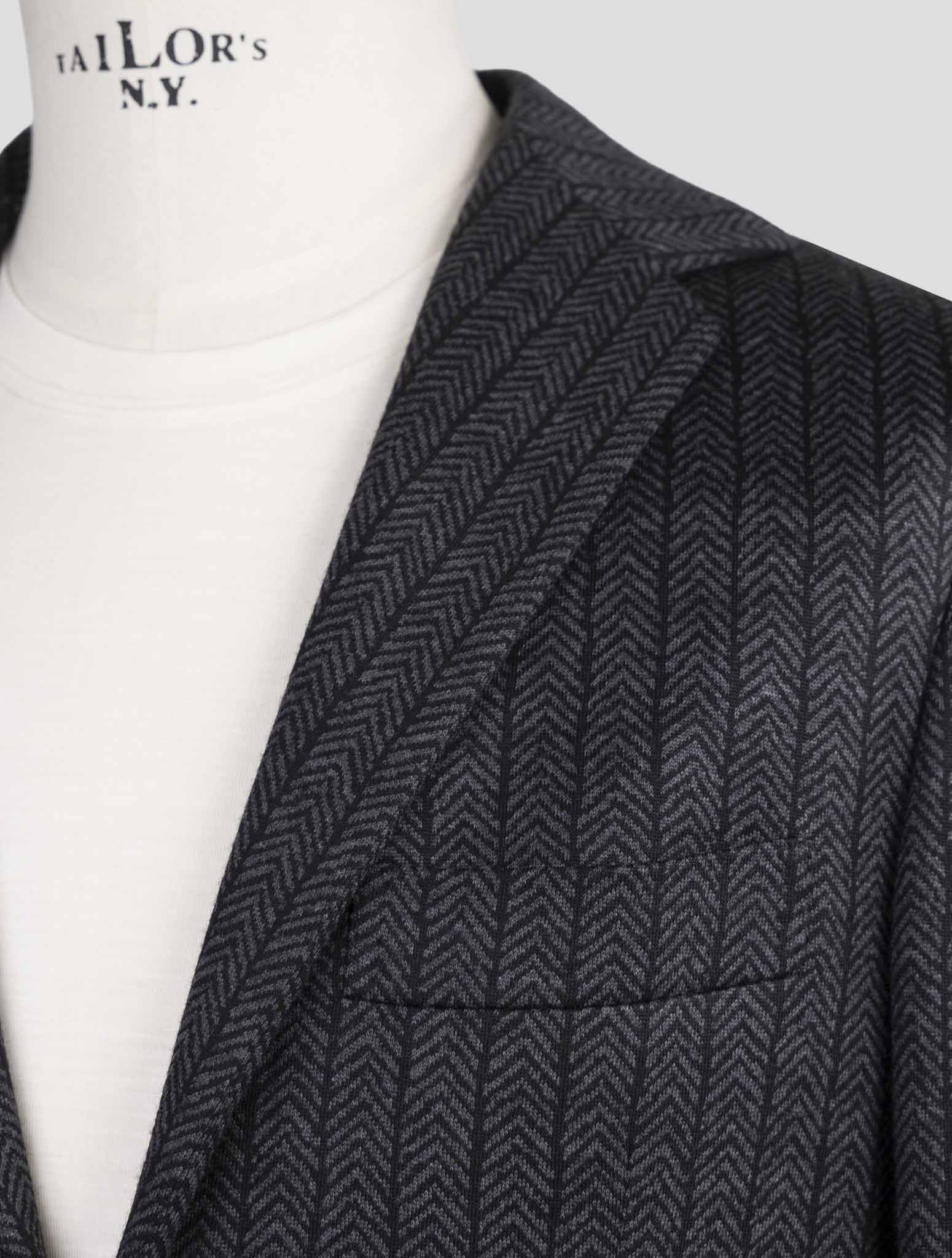 Kiton Knt Gray Wool Cashmere Pl Blazer