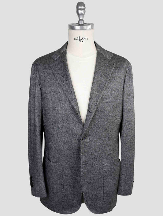 Kiton Knt Gray Virgin Wool Silk Cashmere Ea Pa Blazer