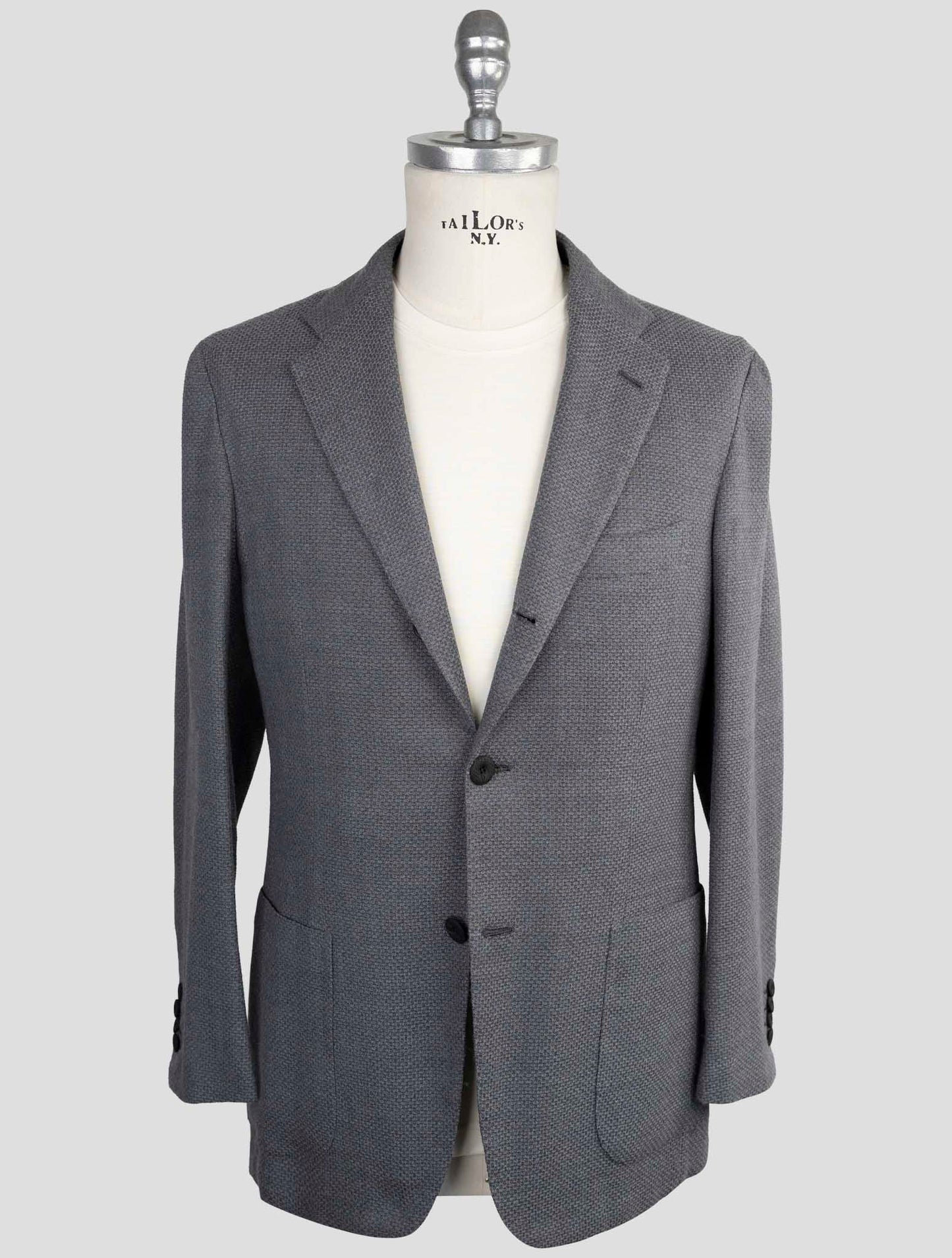 Kiton Knt Gray Virgin Wool Ea Blazer