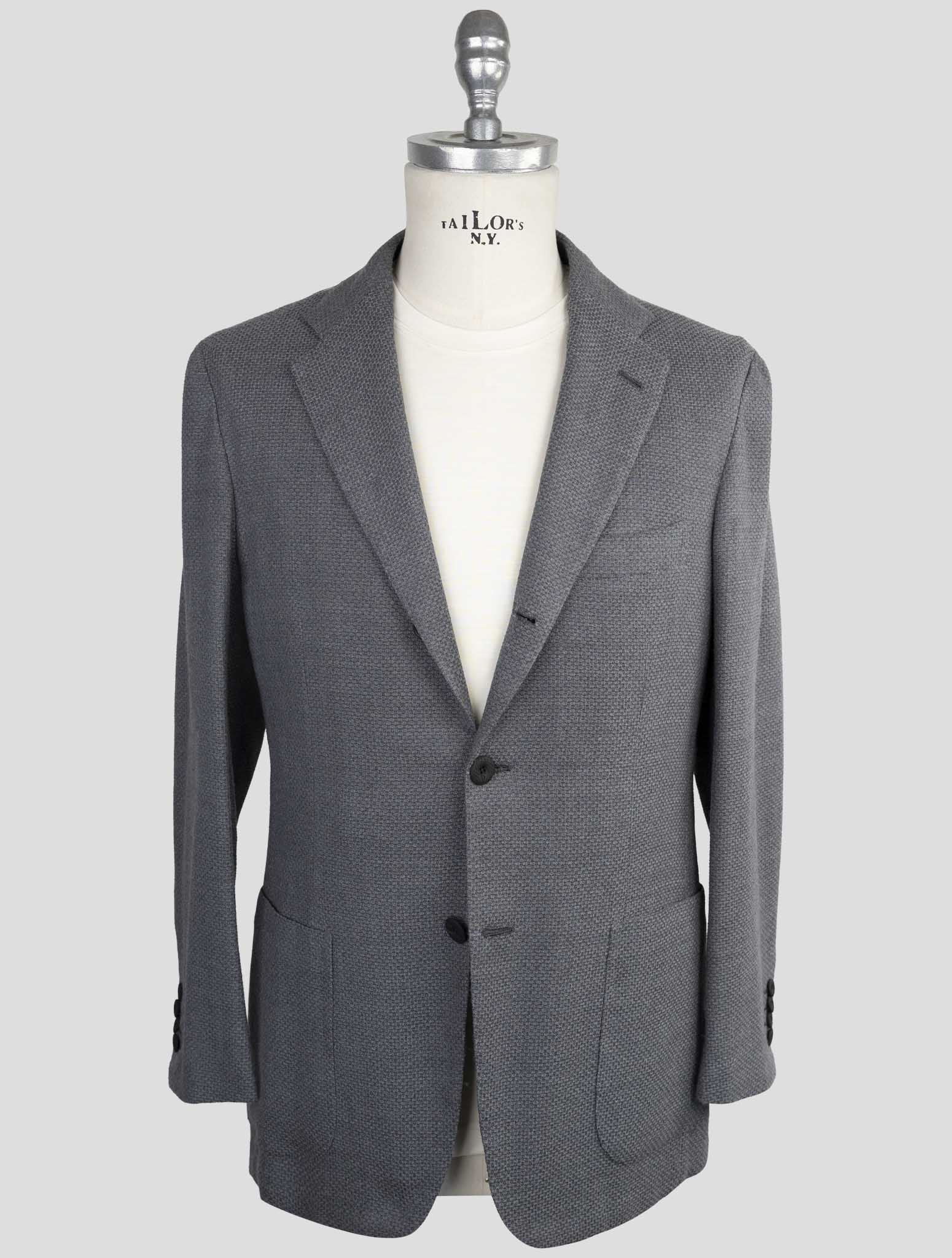 Kiton Knt Gray Virgin Wool Ea Blazer