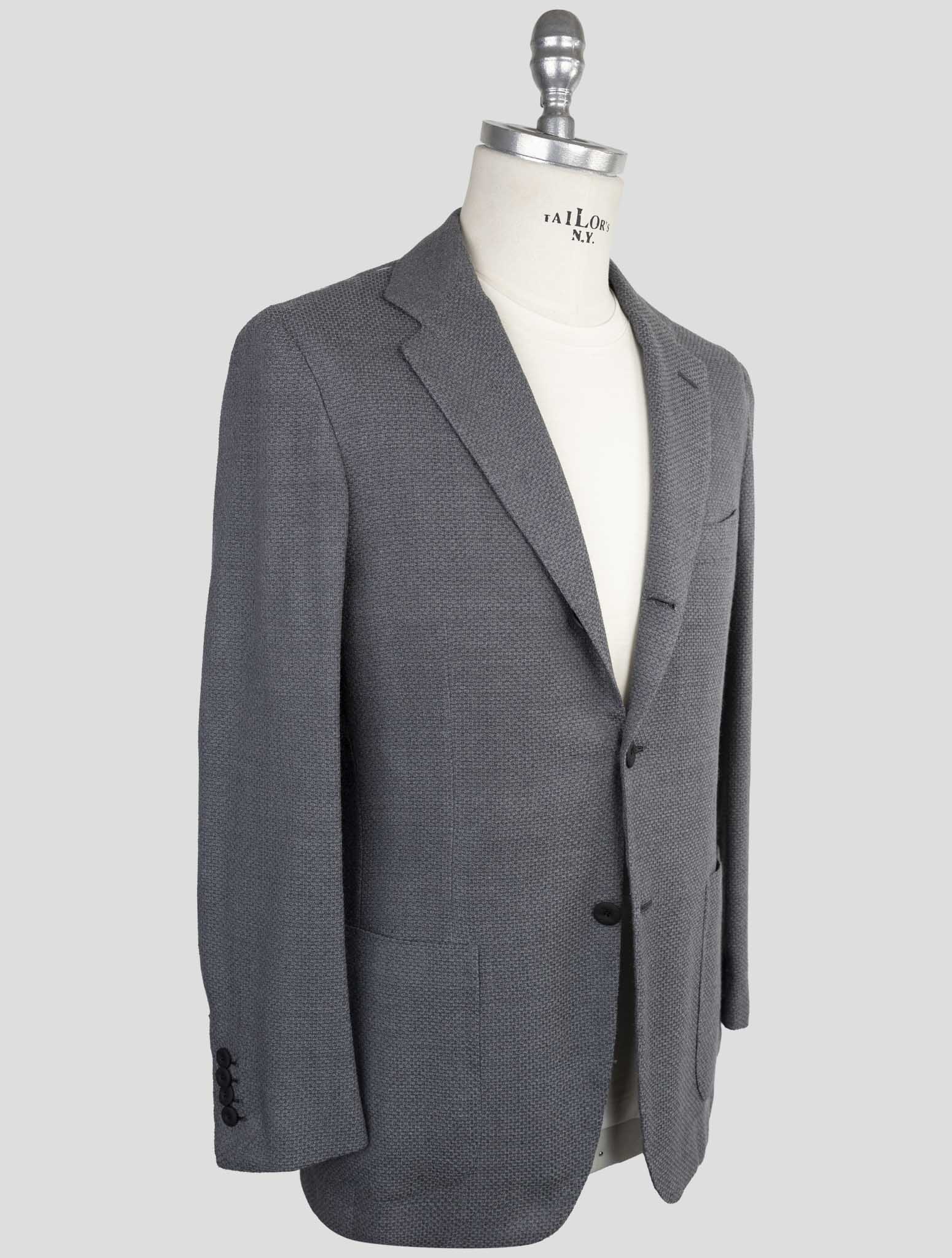 Kiton Knt Gray Virgin Wool Ea Blazer