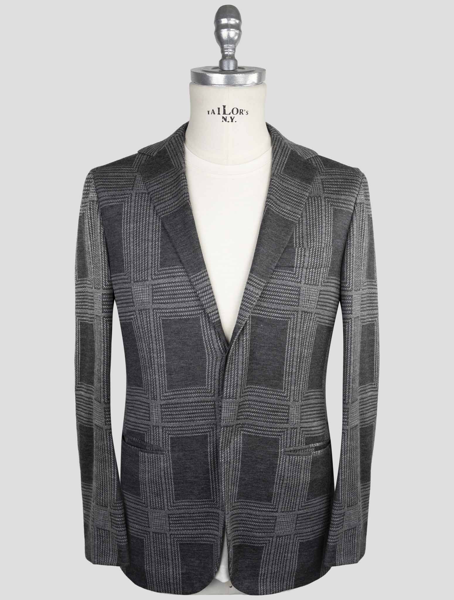 Kiton Knt Gray Cashmere Cotton Ea Blazer