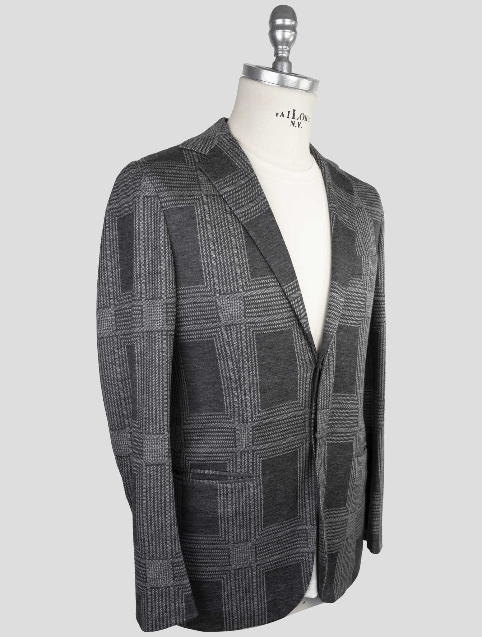Kiton Knt Gray Cashmere Cotton Ea Blazer