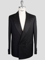 Kiton Knt Black Virgin Wool Mohair Blazer