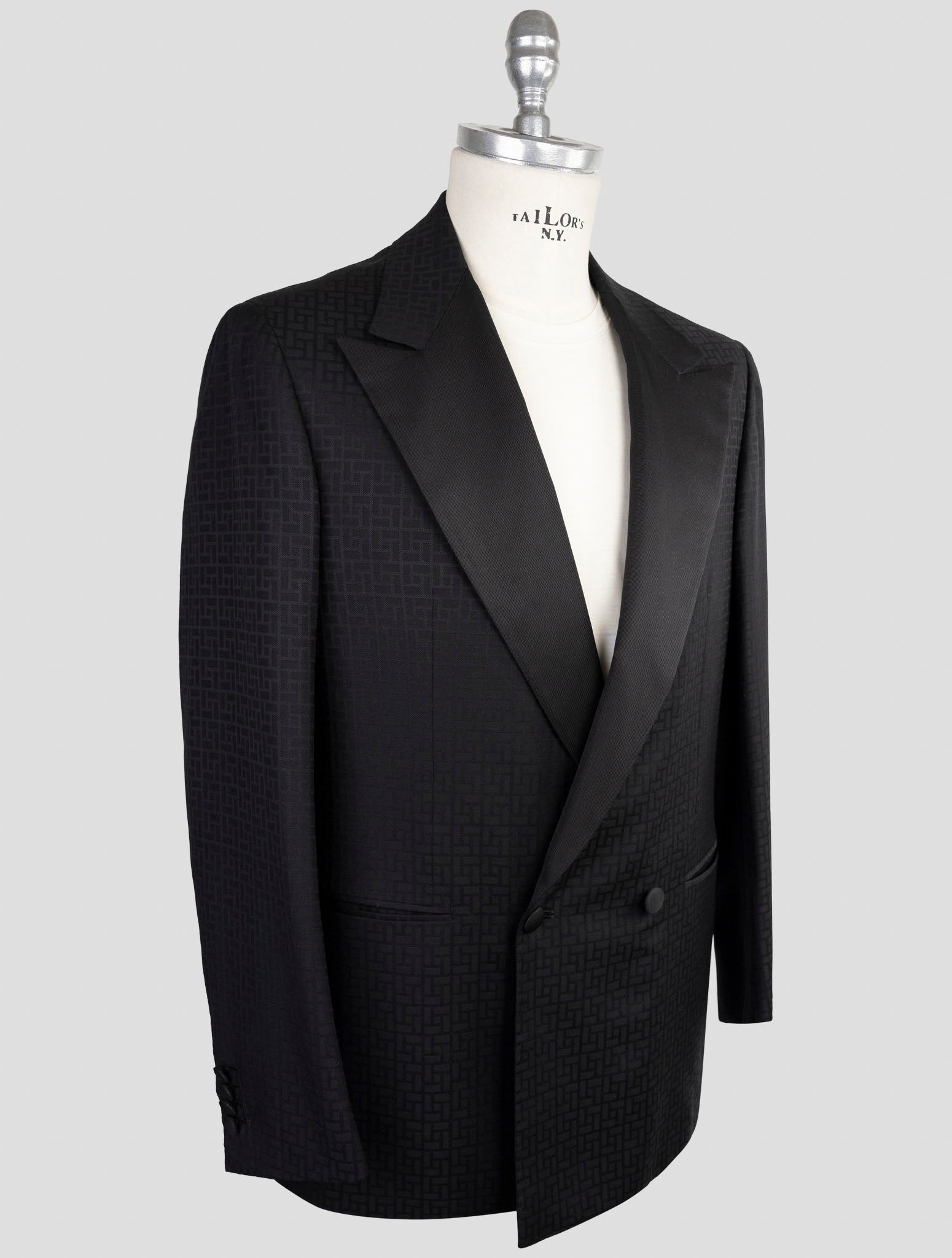Kiton Knt Black Virgin Wool Mohair Blazer