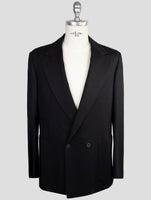 Kiton Knt Black Virgin Wool Blazer