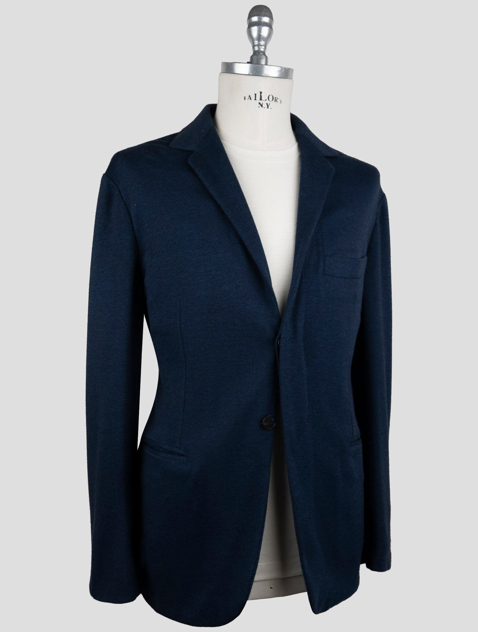 Kiton Knt Blue Cashmere Cotton Suit
