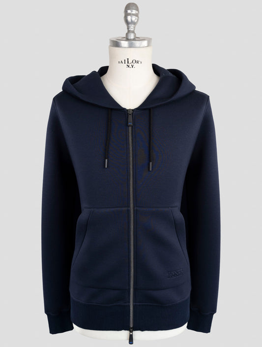 Kiton Knt Blue Viscose Ea Sweater Full Zip
