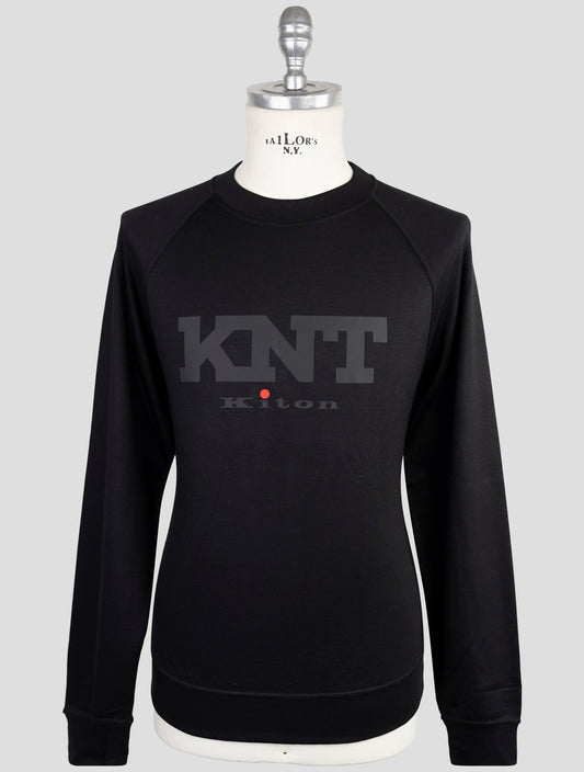 Kiton Knt Black Viscose Ea Sweater Crewneck