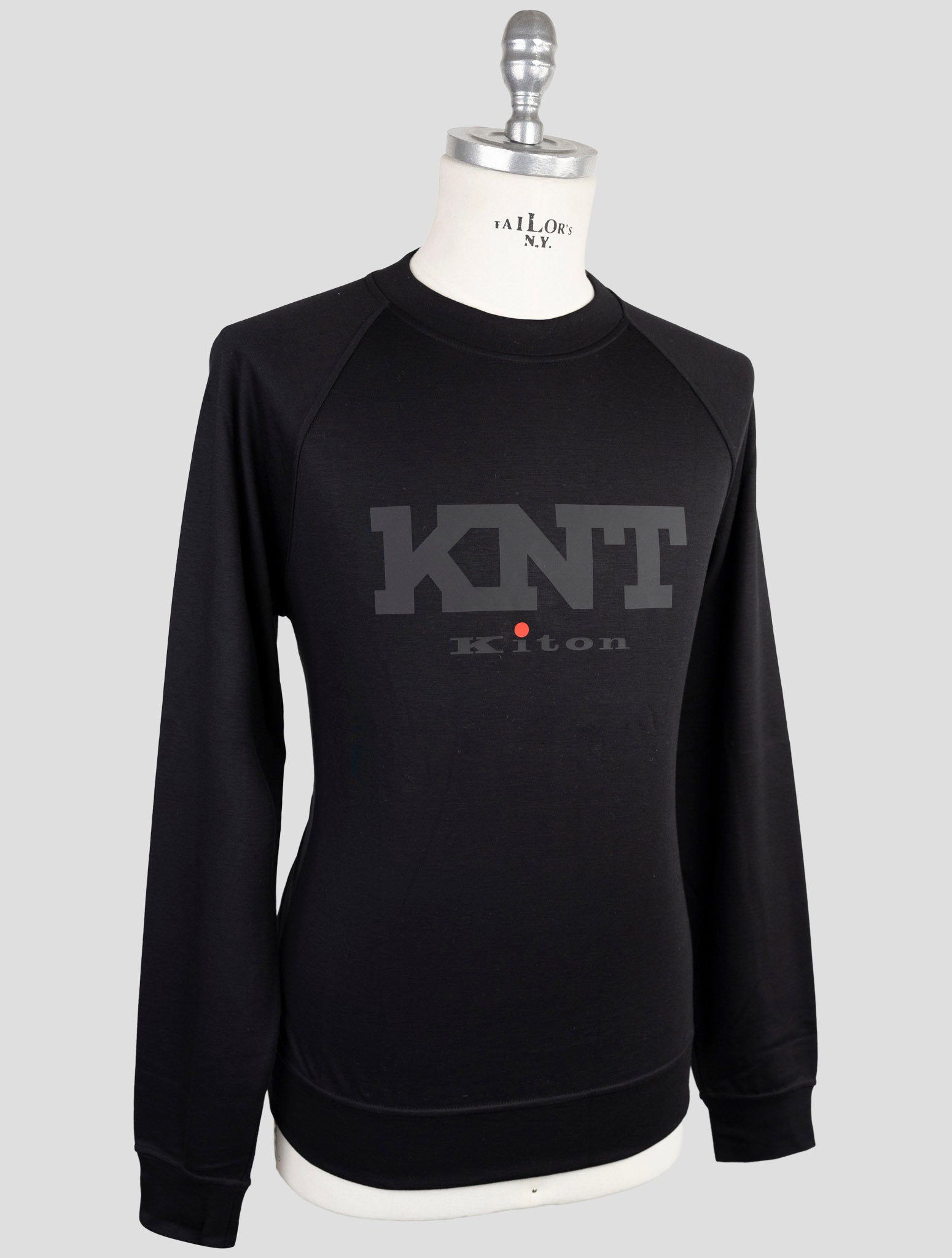Kiton Knt Black Viscose Ea Sweater Crewneck
