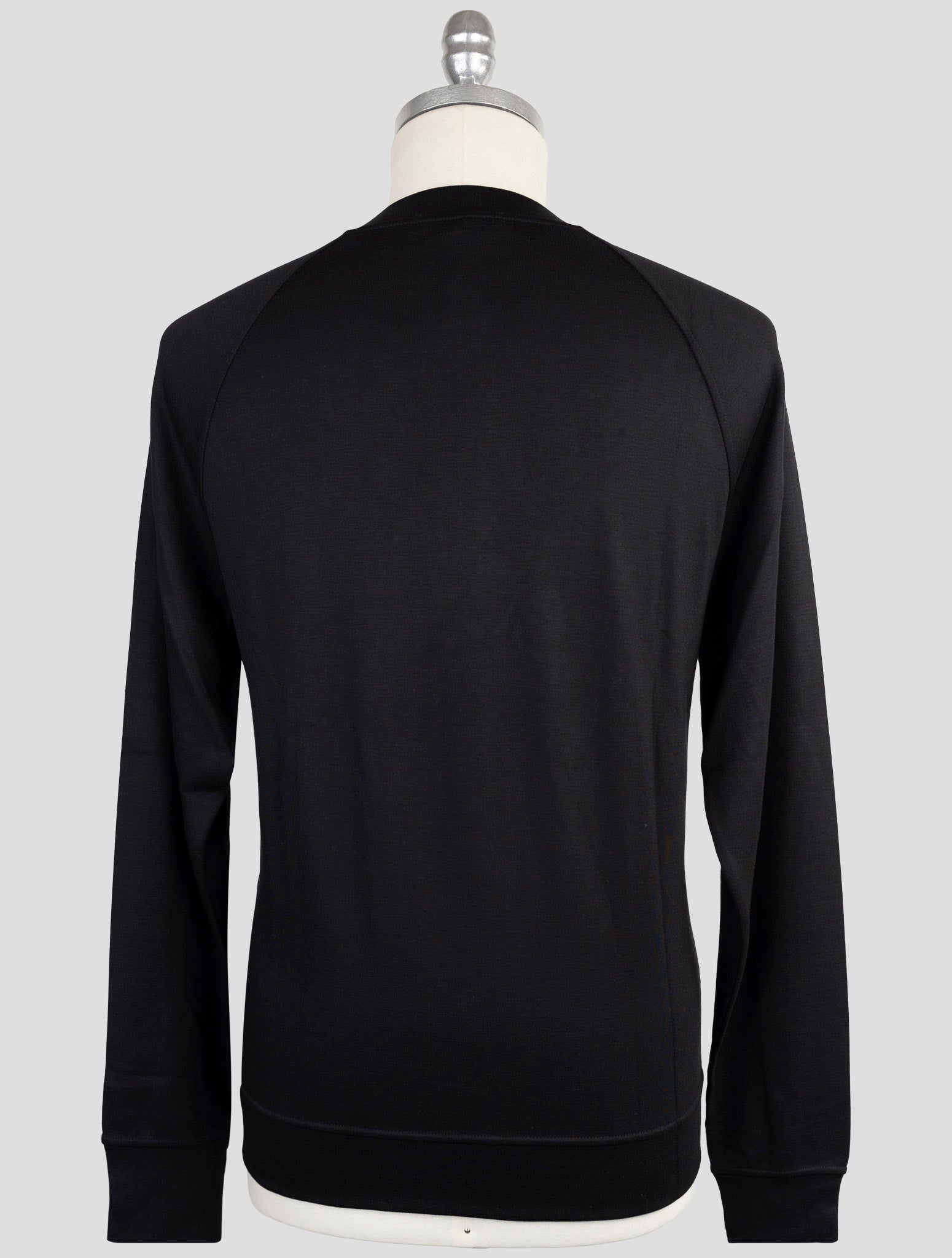 Kiton Knt Black Viscose Ea Sweater Crewneck