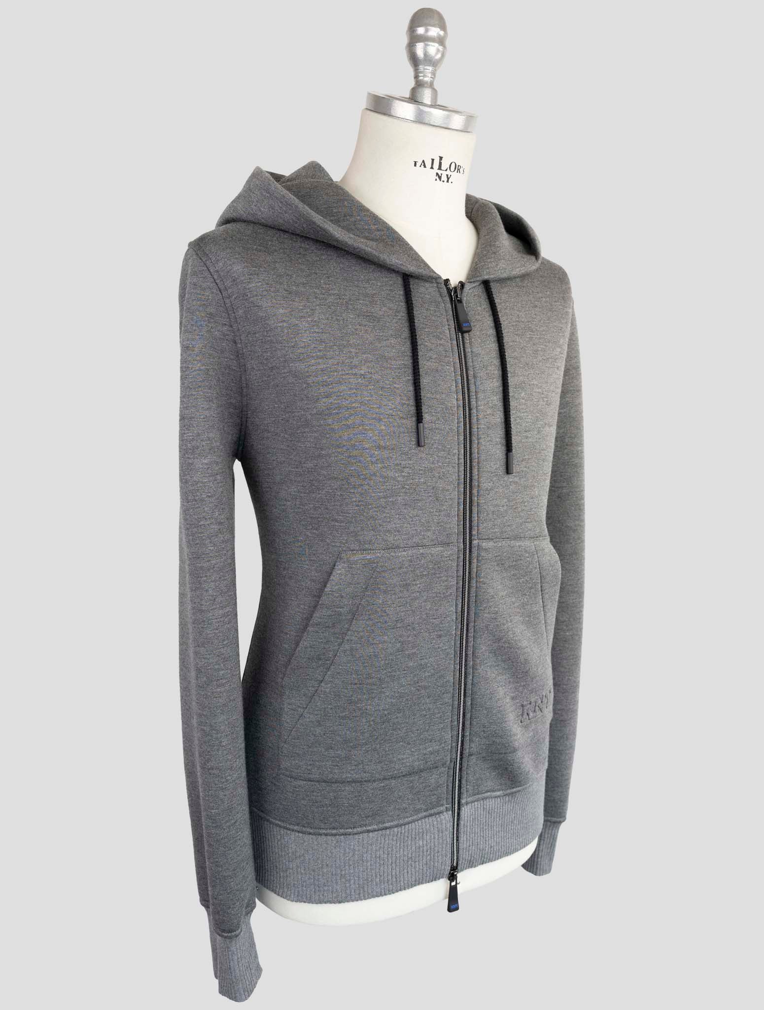 Kiton Knt Gray Viscose Ea Sweater Full Zip