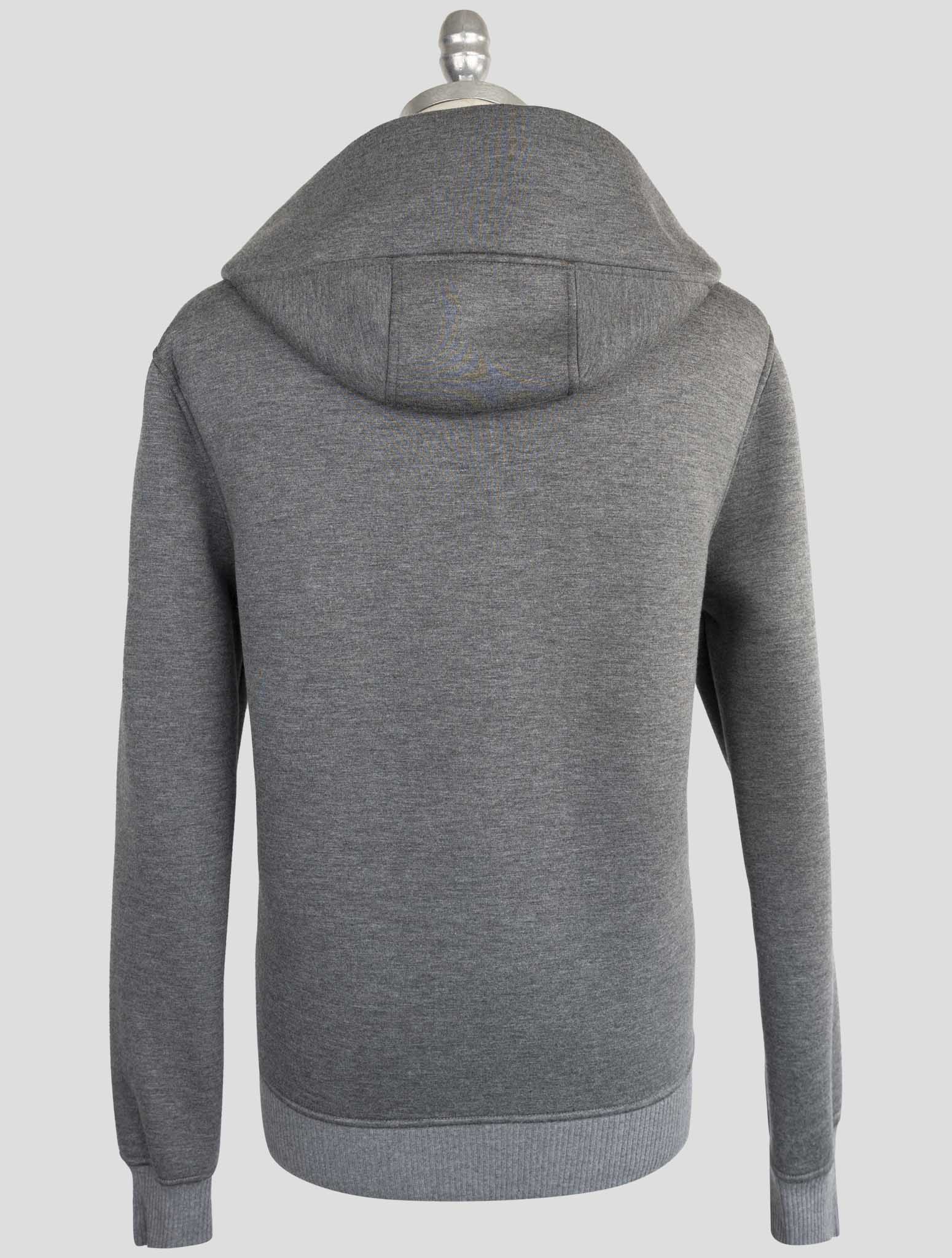 Kiton Knt Gray Viscose Ea Sweater Full Zip