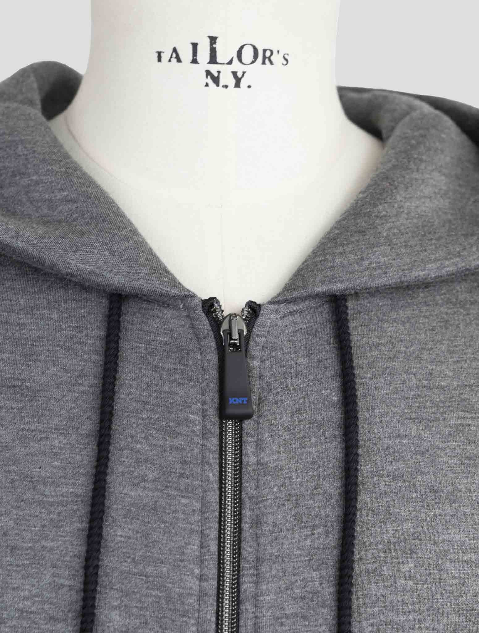 Kiton Knt Gray Viscose Ea Sweater Full Zip