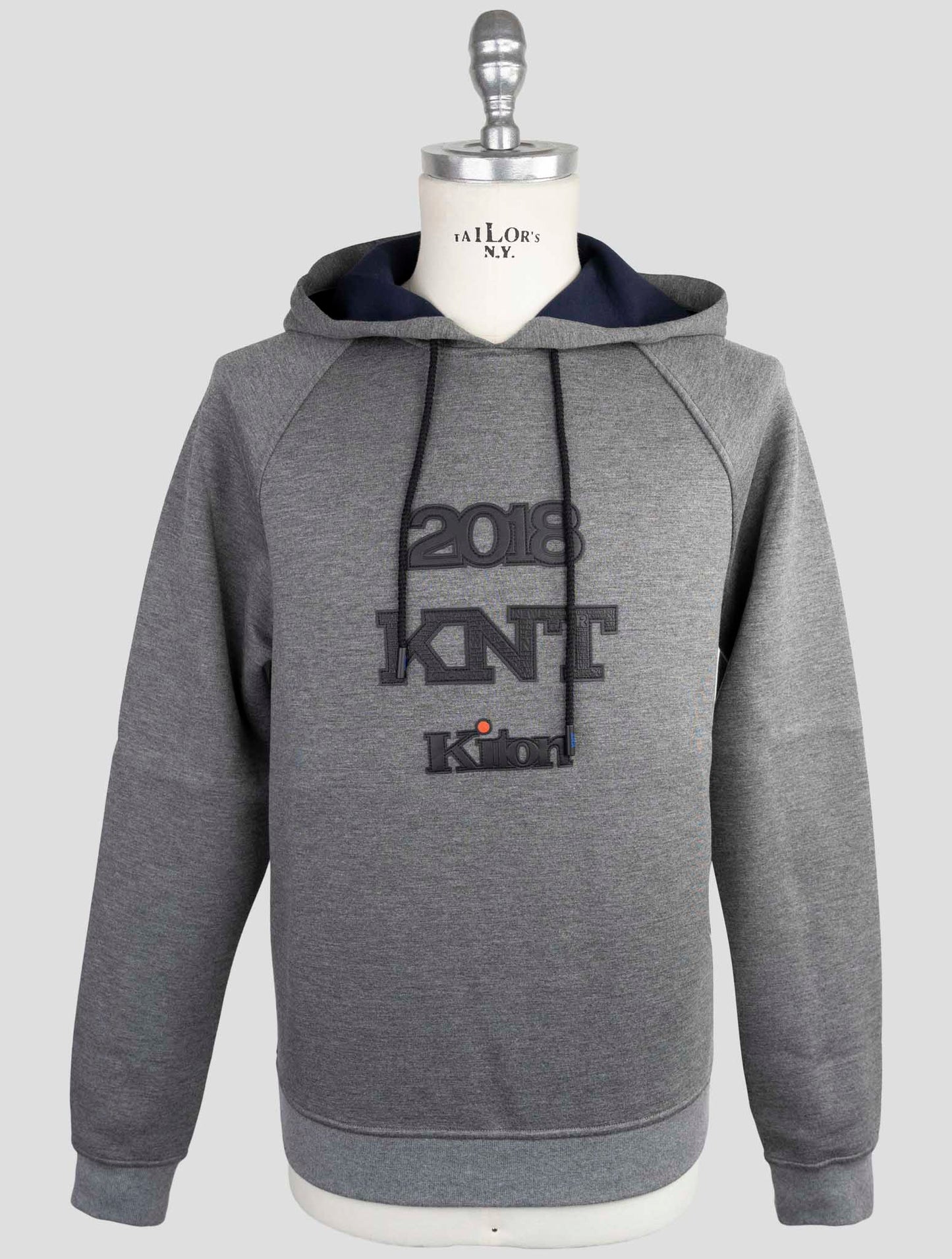 Kiton Knt Gray Viscose Ea Sweater Hoodie