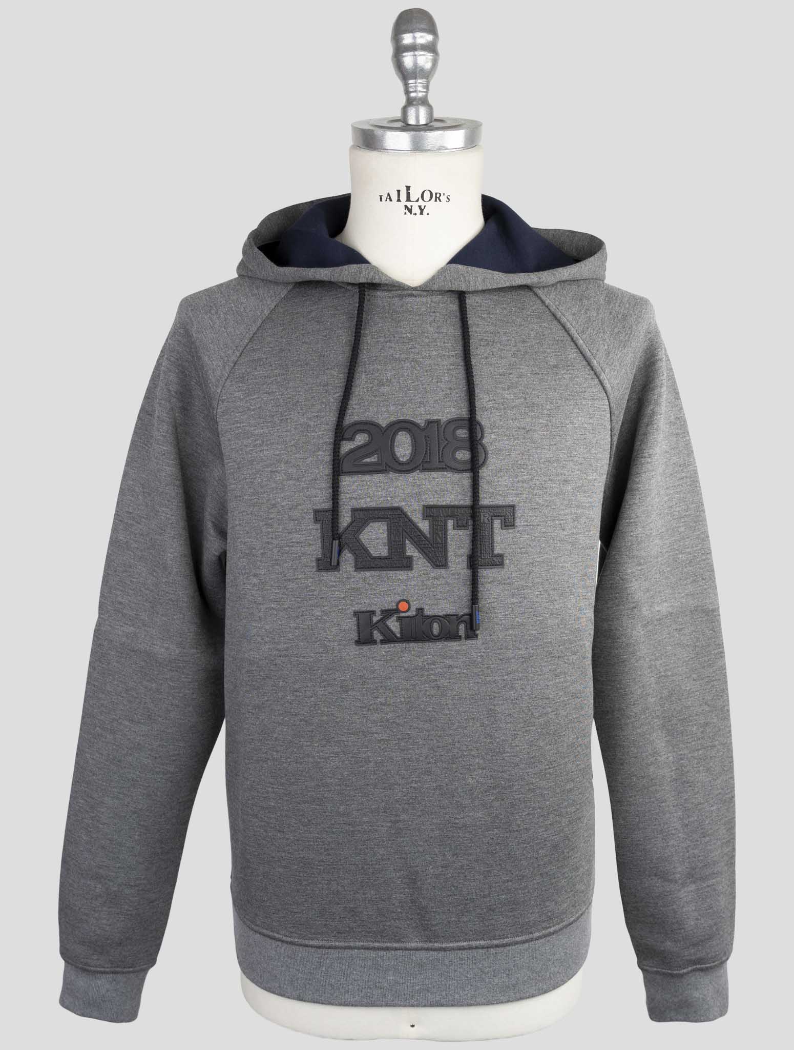 Kiton Knt Gray Viscose Ea Sweater Hoodie