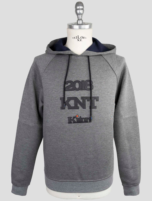 Kiton Knt Gray Viscose Ea Sweater Hoodie