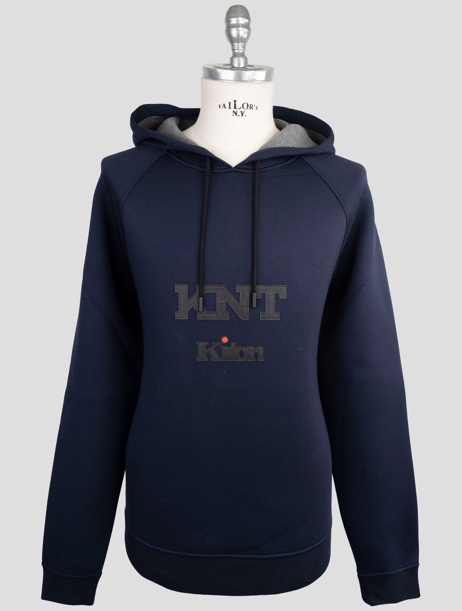 Kiton Knt Blue Viscose Ea Sweater Hoodie