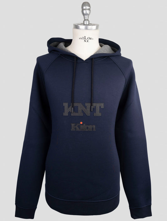 Kiton Knt Blue Viscose Ea Sweater Hoodie